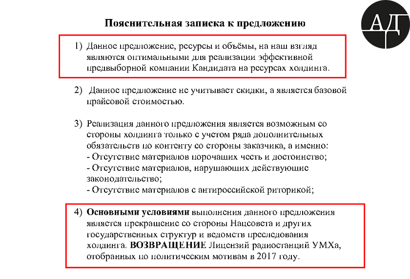 UMH Supervisory Board Head Savvin representing Kurchenko made several demands in his correspondence with Hryhoriy Shverk regarding the electoral advertising of Poroshenko