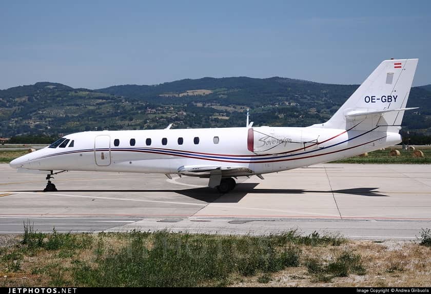Everyone, meet this beautiful Cessna Sovereign with the tail number OE-GBY.